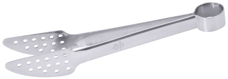 Bratzange, perforiert, fugenlos, Edelstahl, L: 22,5 cm