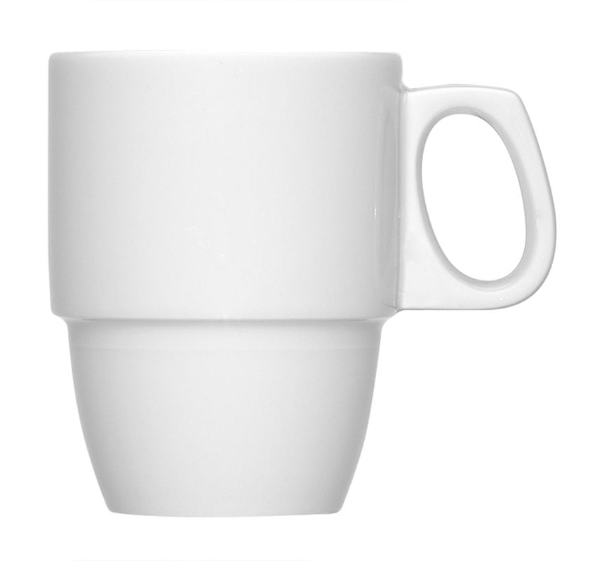 Bauscher, Dimension - Kaffeebecher stpb., weiss, uni, 0,29 ltr.