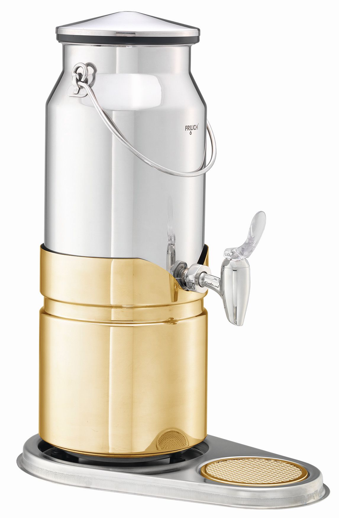 ELEGANCE Milchkanne Aktiv, 5 ltr., Deckelrührsystem, Gold, L: 370 mm, B: 235 mm, H: 495 mm