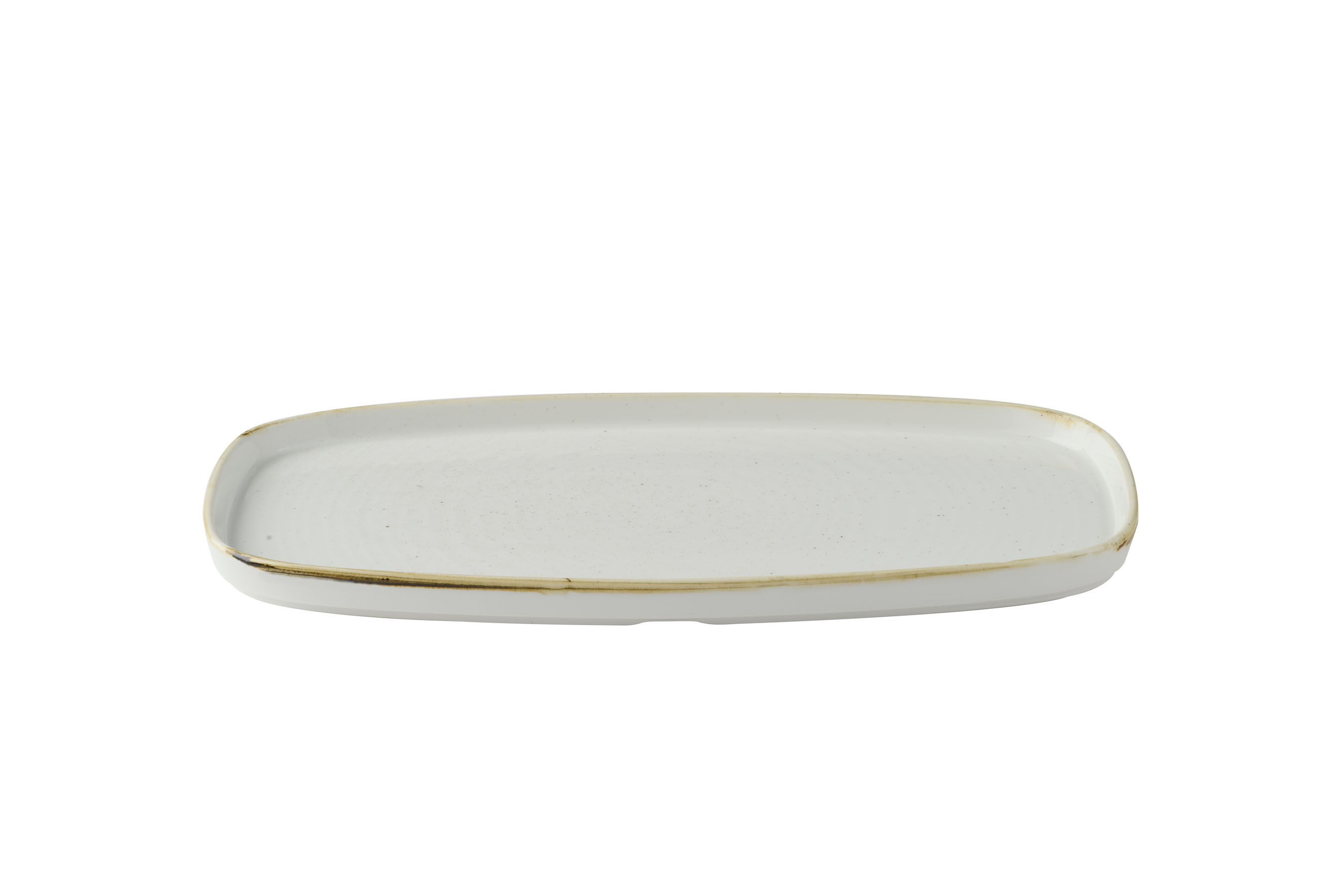 Churchill, Stonecast : Barley White - Chefs Platte rechteckig m. erhöhten Rand, 35 x 18,5 x 2 cm