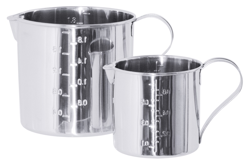 Messbecher zylindrisch, I: 0,7 ltr., D: 10 cm, H: 10 cm, Edelstahl