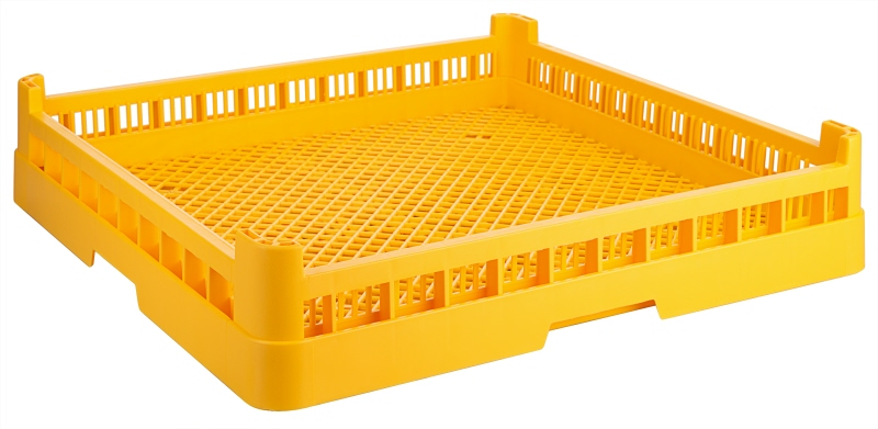 Geschirrspülkorb KLEINTEILE, gelbes PP, stapelbar, 50 x 50 x 10 cm