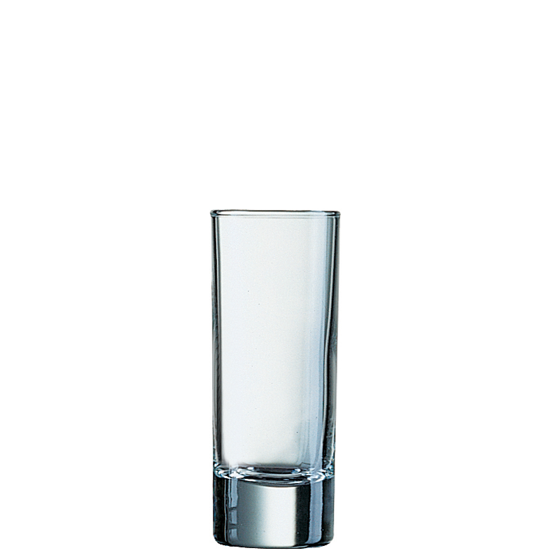 Schnaps-, Shotglas Islande m. Füllstrich 2 + 4 cl |-| Nr. FH6, Inhalt: 65 ml, H: 104 mm, D: 38 mm