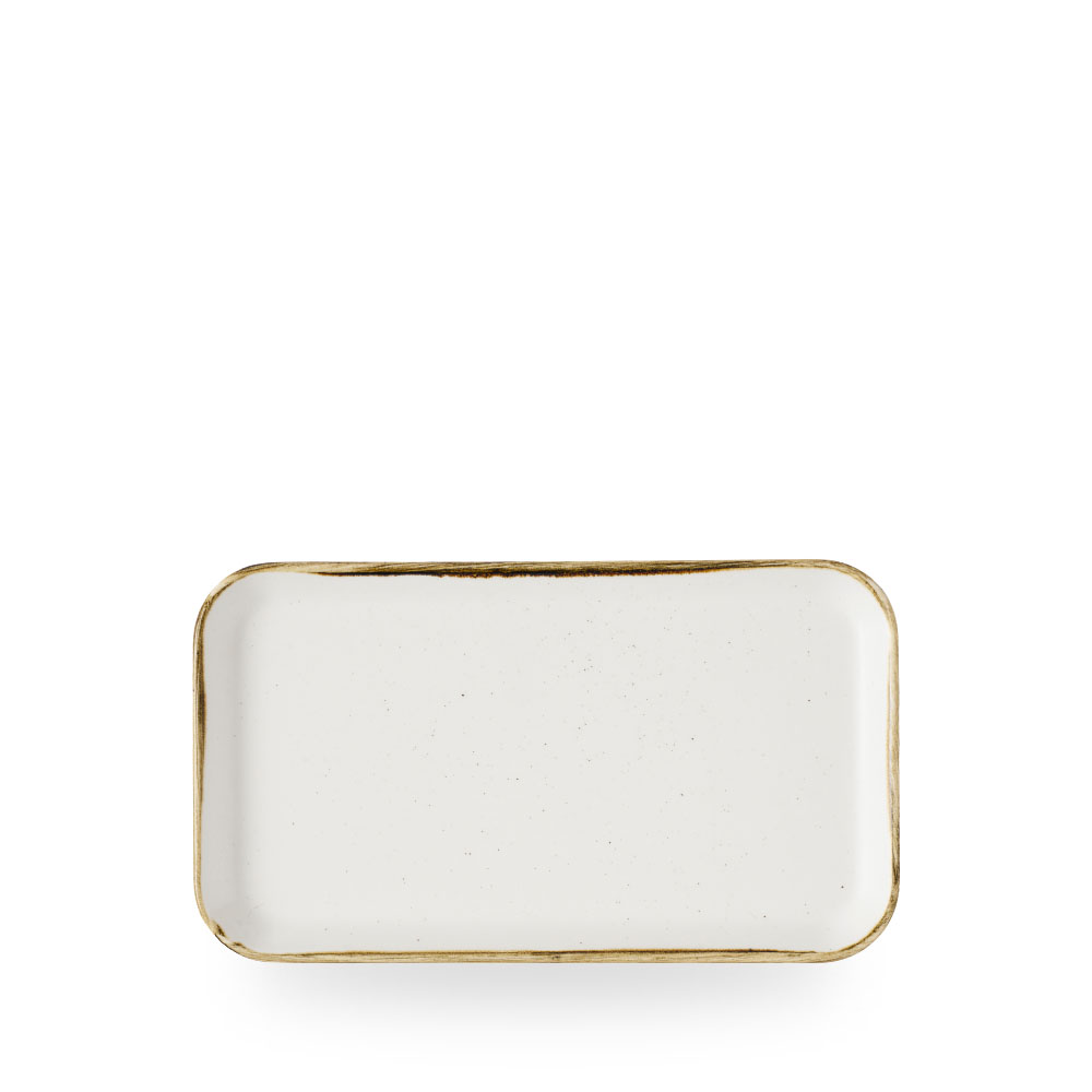 Churchill, Stonecast : Barley White - Flared Platte rechteckig 26 x 15 cm