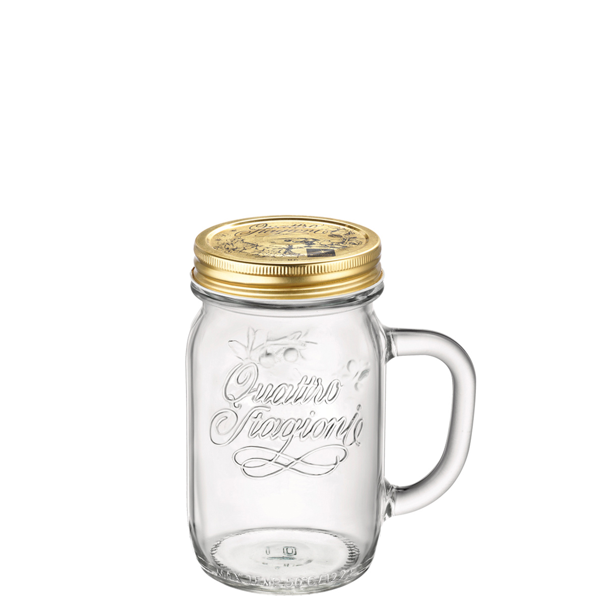 Bockbecher m. Schraubdeckel Quattro Stagioni, Inhalt: 415 ml, D: 77,7/ 115 mm, H: 136 mm