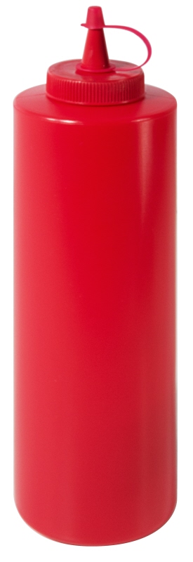 Quetschflasche rot, I: 0,7 ltr., D: 6,5 cm, H: 24 cm, PE