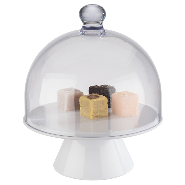 Servier- u. Tortenplatte CLASSIC, D: 21,5 cm, H: 9 cm, Melamin, weiß