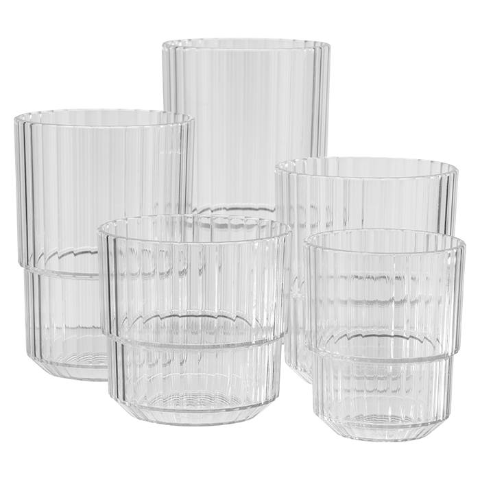 Trinkbecher Linea, Tritan, D: 6,5 cm, H: 8 cm, I: 150 ml, Farbe: crystal clear