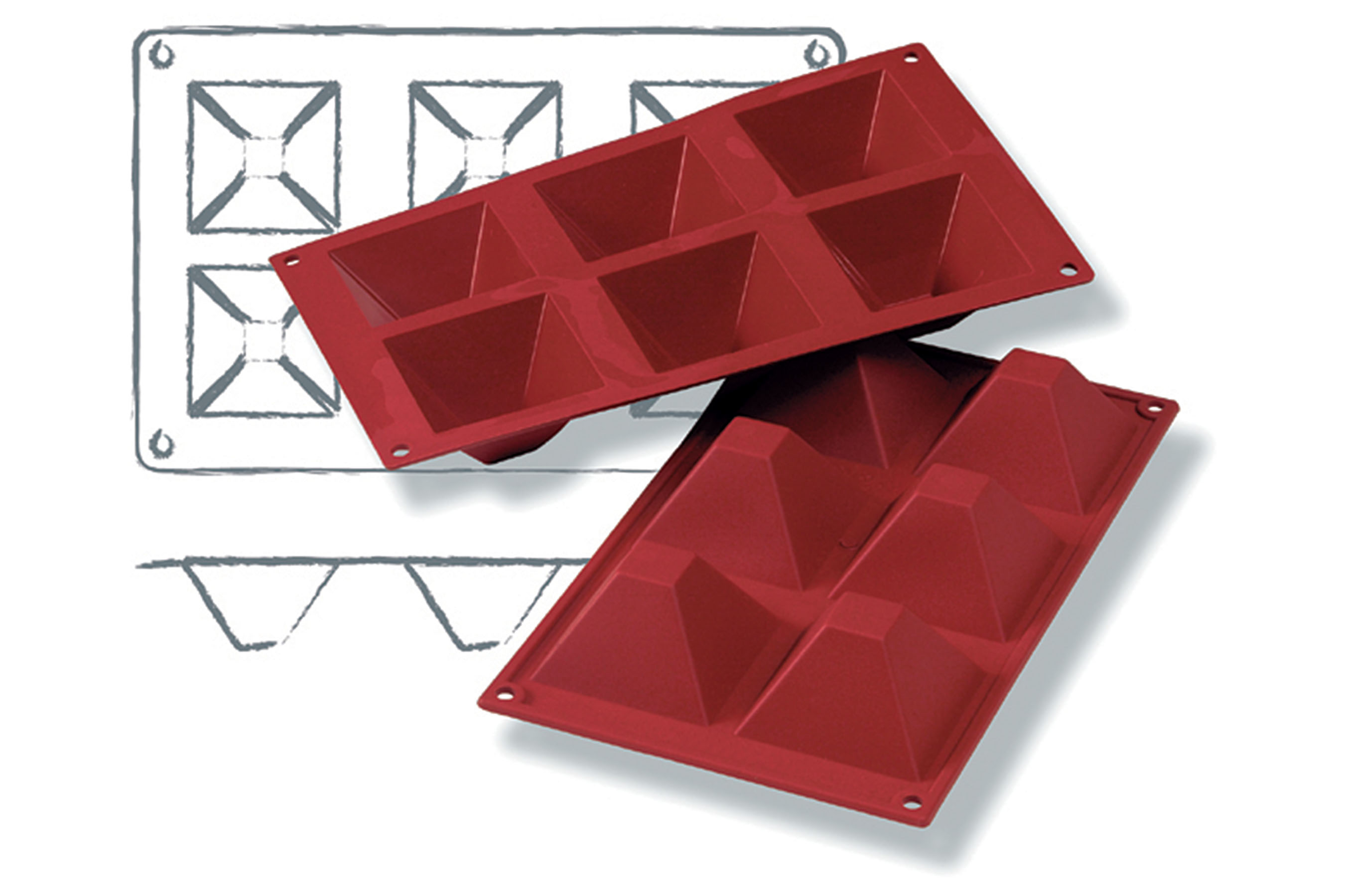 Silikon - Backform, Pyramide, 71 x 71 mm, H: 40 mm