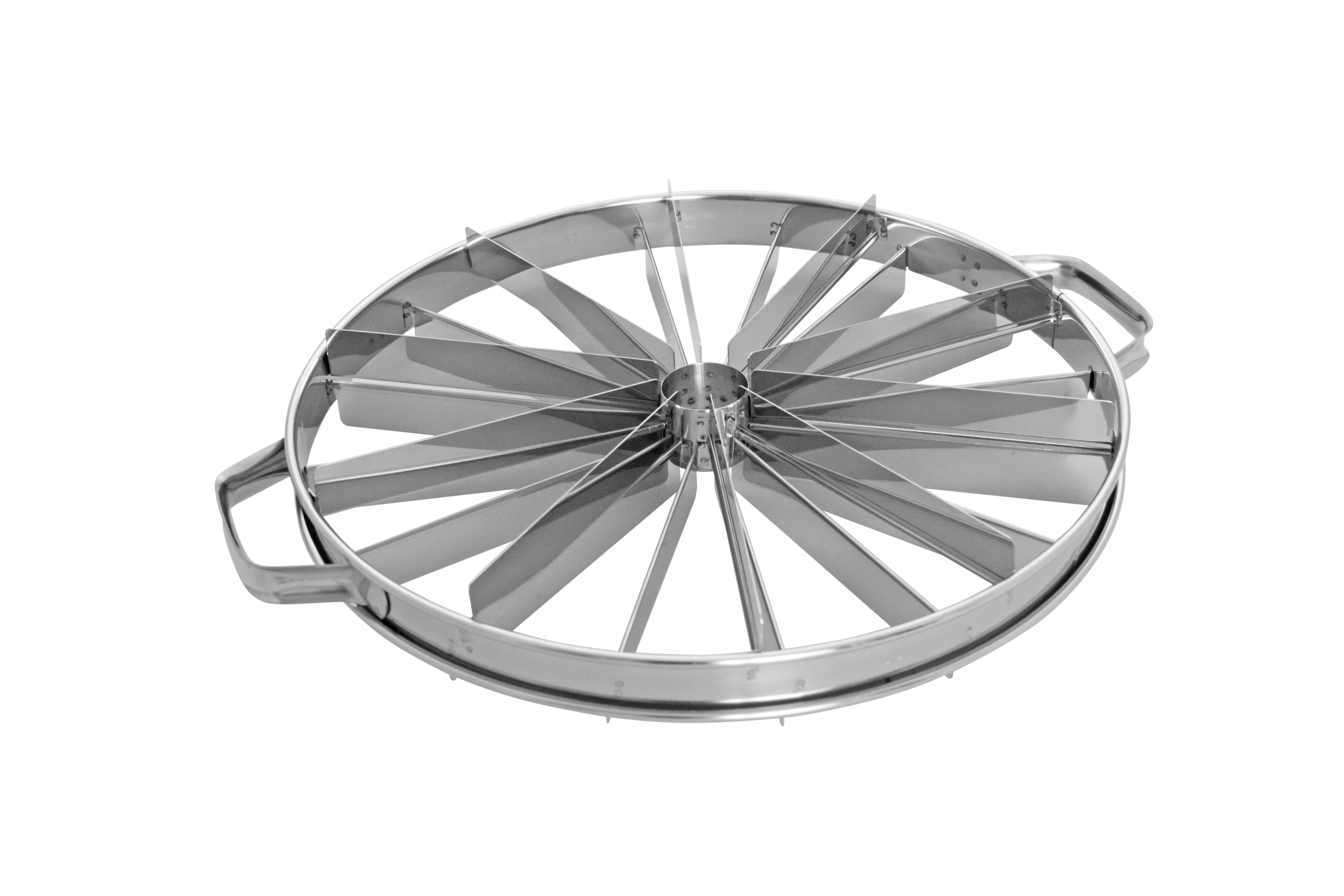 Tortenteiler, 10/16 Teilungen, doppelseitig, Edelstahl, D: 33 cm, H: 5,3 cm