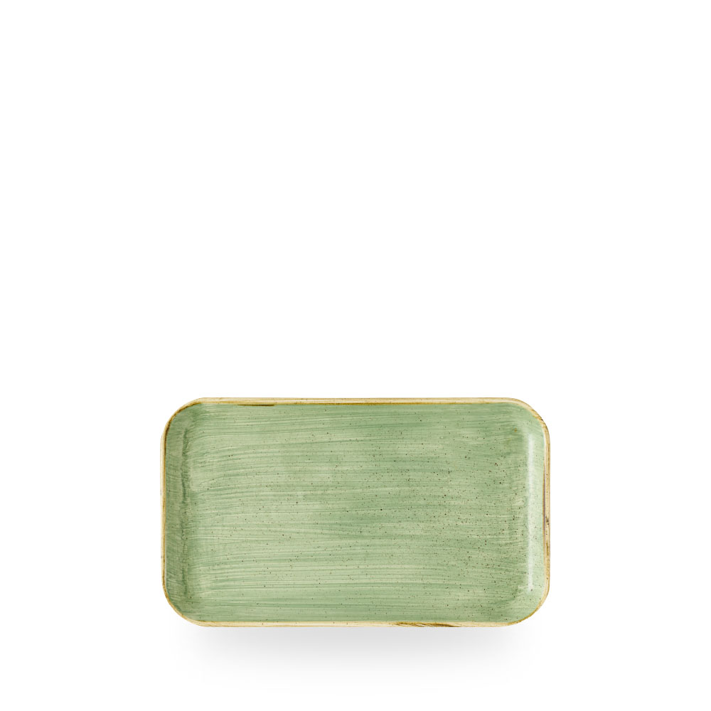Churchill, Stonecast : Sage Green - Flared Platte rechteckig 22 x 13 cm