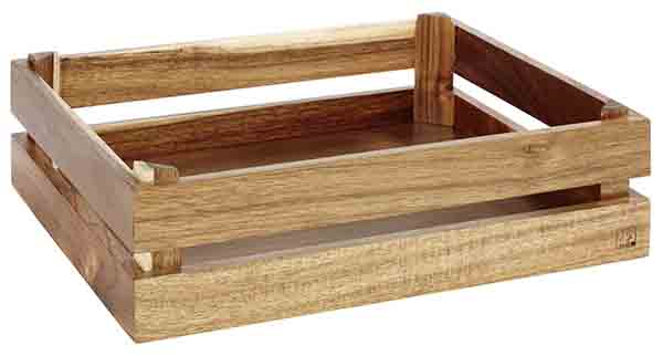 Holzbox SUPERBOX 35 x 29 cm, H: 10,5 cm Akazienholz, hell