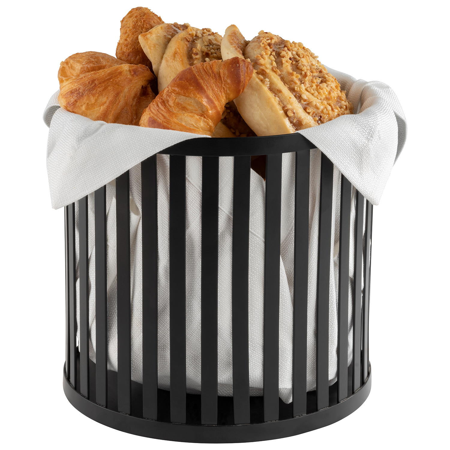 Korb / Ständer APS PLUS, Edelstahl, D: 21 cm, H: 20 cm, Farbe: schwarz