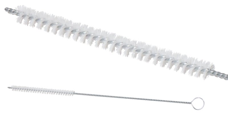 Flaschenausgießerbürste, Stahldraht, weißem PA, L: 55 cm, D: 0,9 cm