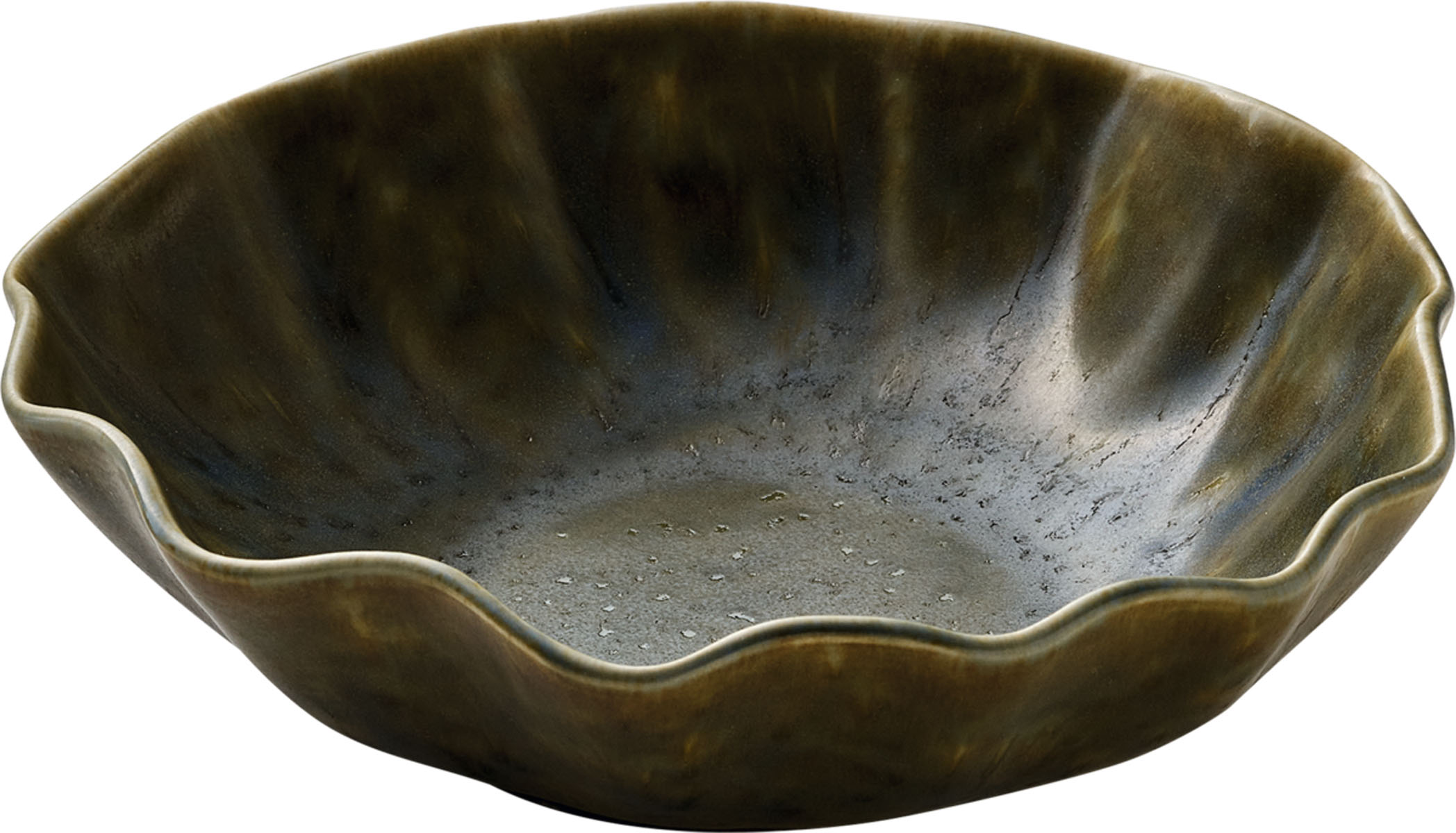 Playground, Steinzeug - NAMI : Teller, tief, rund, olive, 22 cm/ 1,1 ltr.