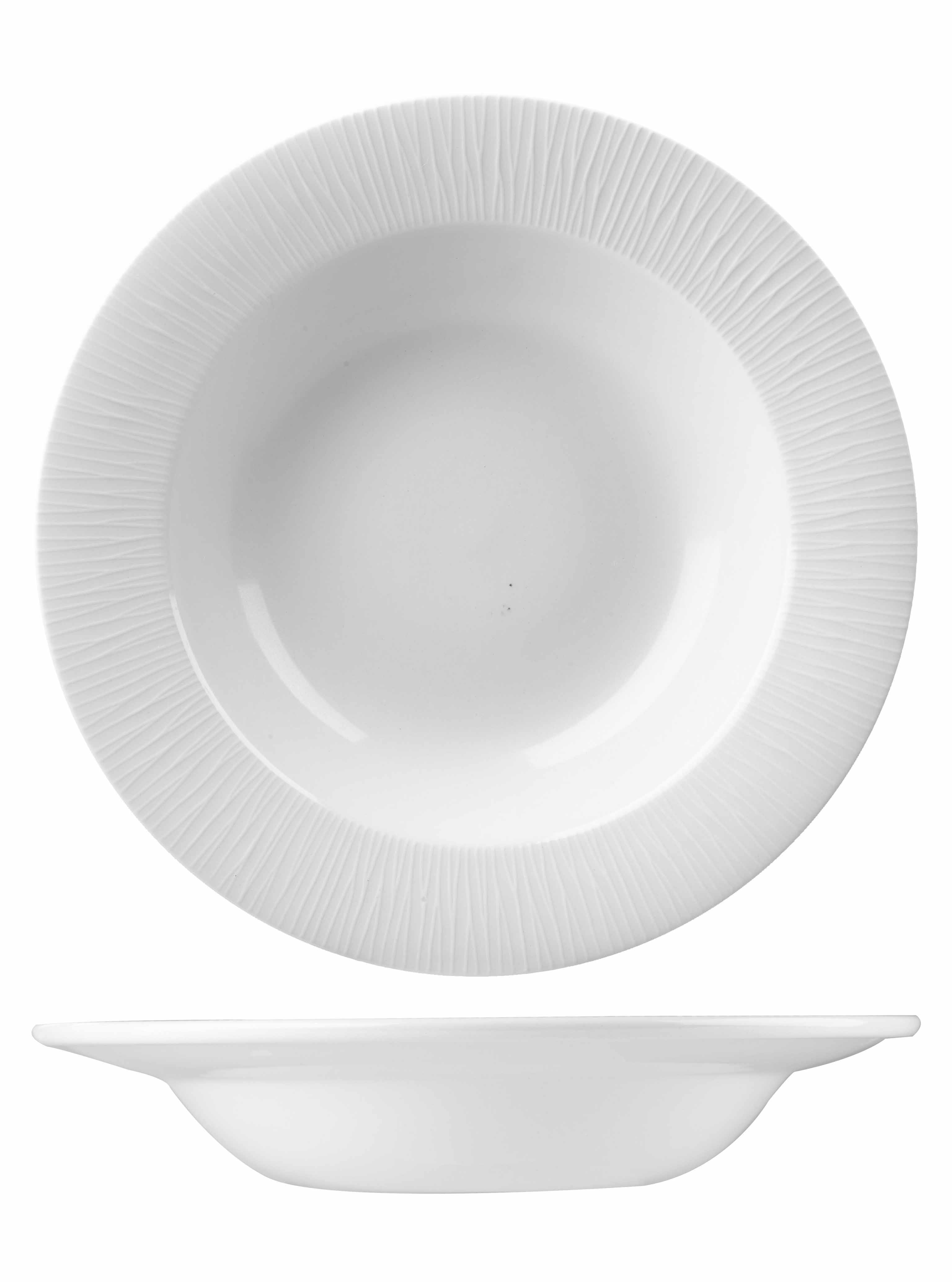 Churchill, Bamboo - Teller tief Fahne, uni/ weiss, 25,2 cm/ 0,50 ltr.