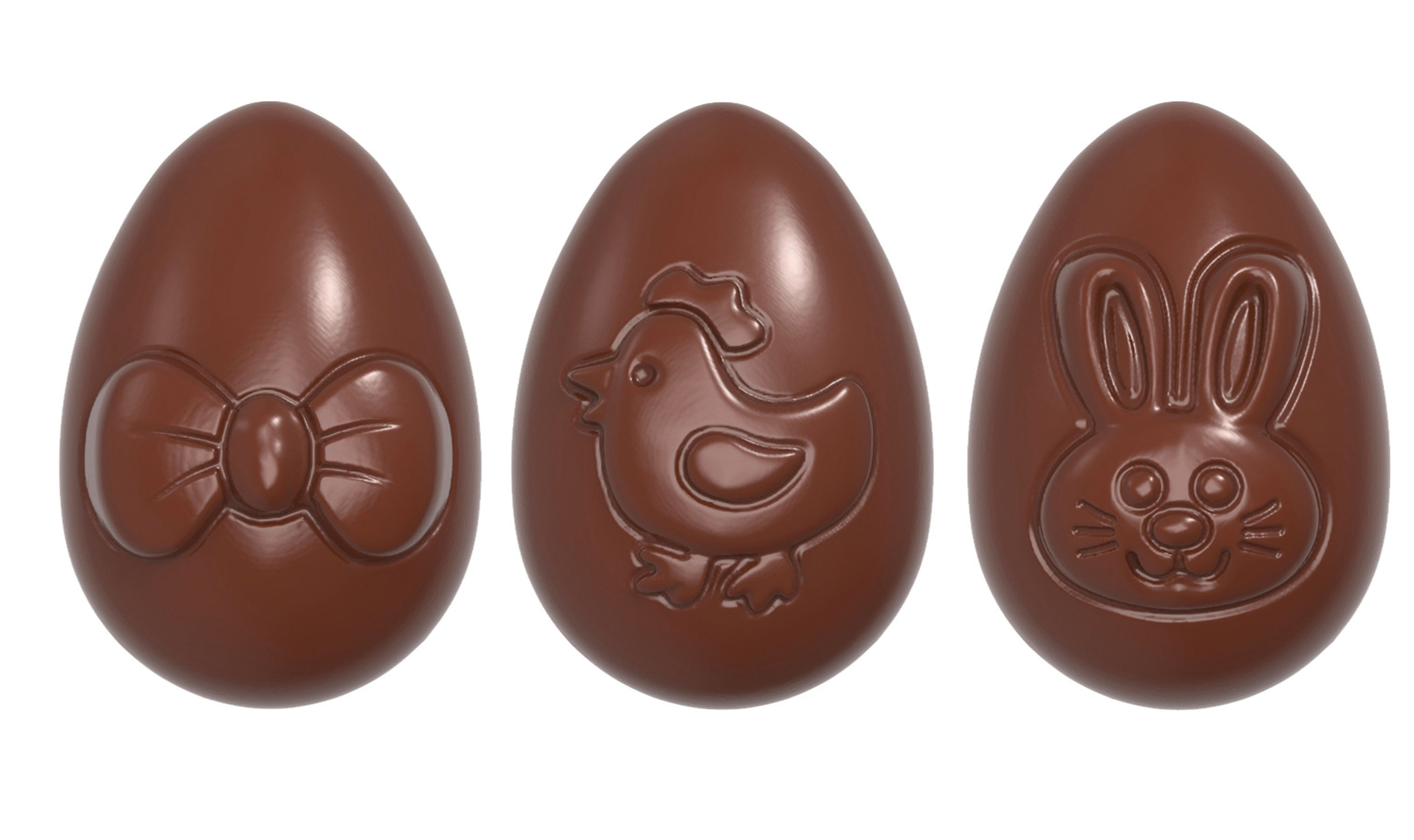 Schokoladen- Form Osterei, Doppelform, 275 x 135 mm, 4 x 8 Stück 32,5 x 22,5 x 12 mm