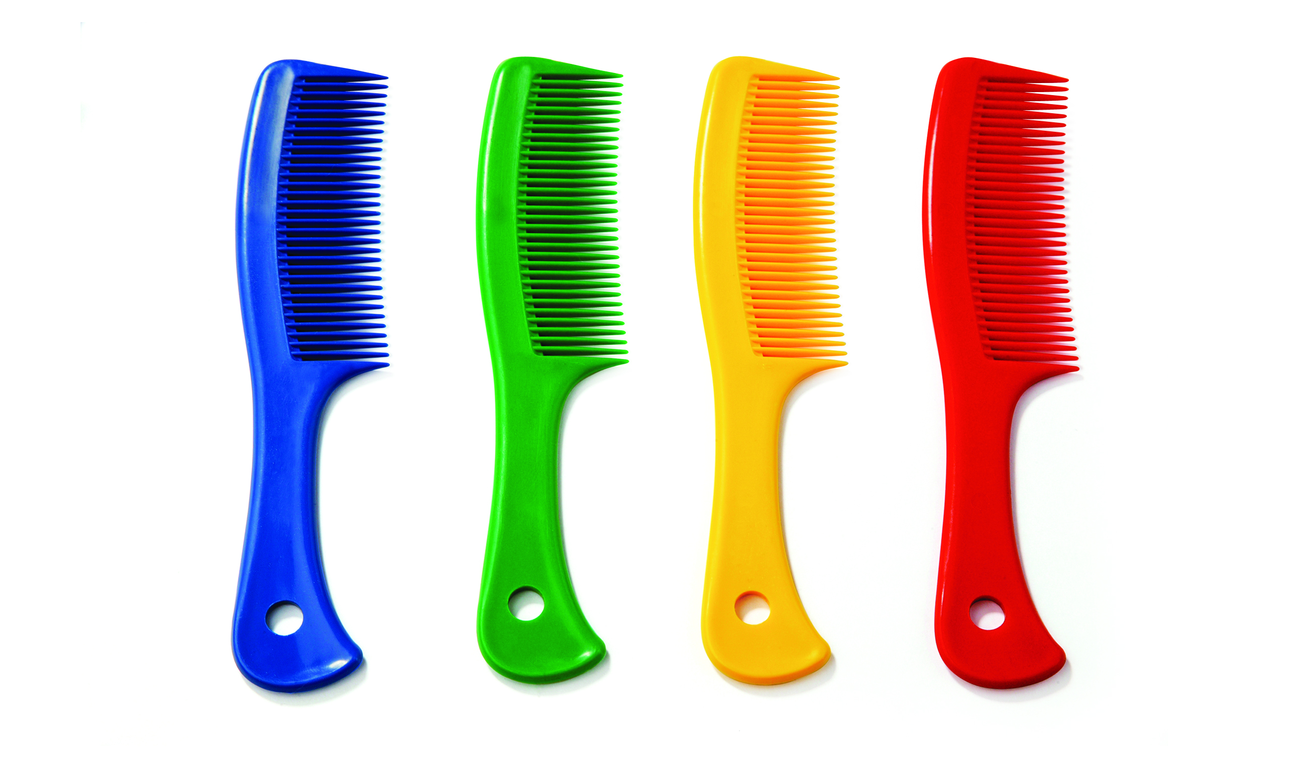 Griffkamm mit Loch PP, uni, blau, L: 19 cm