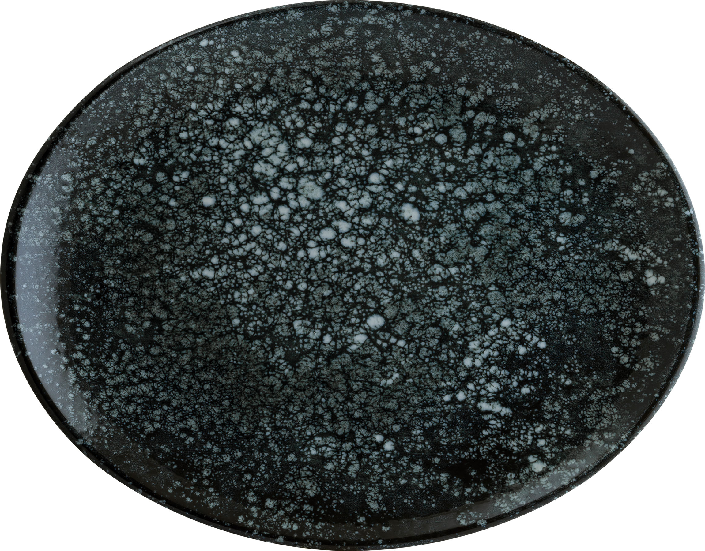 Cosmos, Black : Moove Platte oval 31 x 24 cm