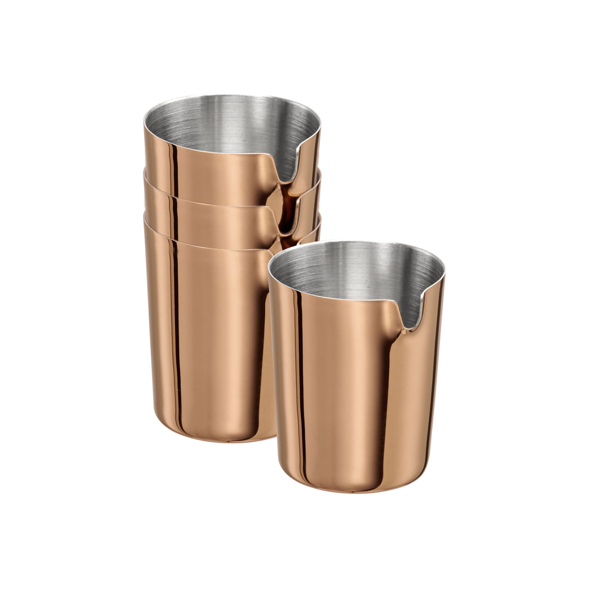 Giesser ALLURE, 4er-Set, 18/8 Edelstahl, Kupfer-Look, PVD-beschichtet, D: 3,5 cm, H: 4,5 cm, I: 40 ml