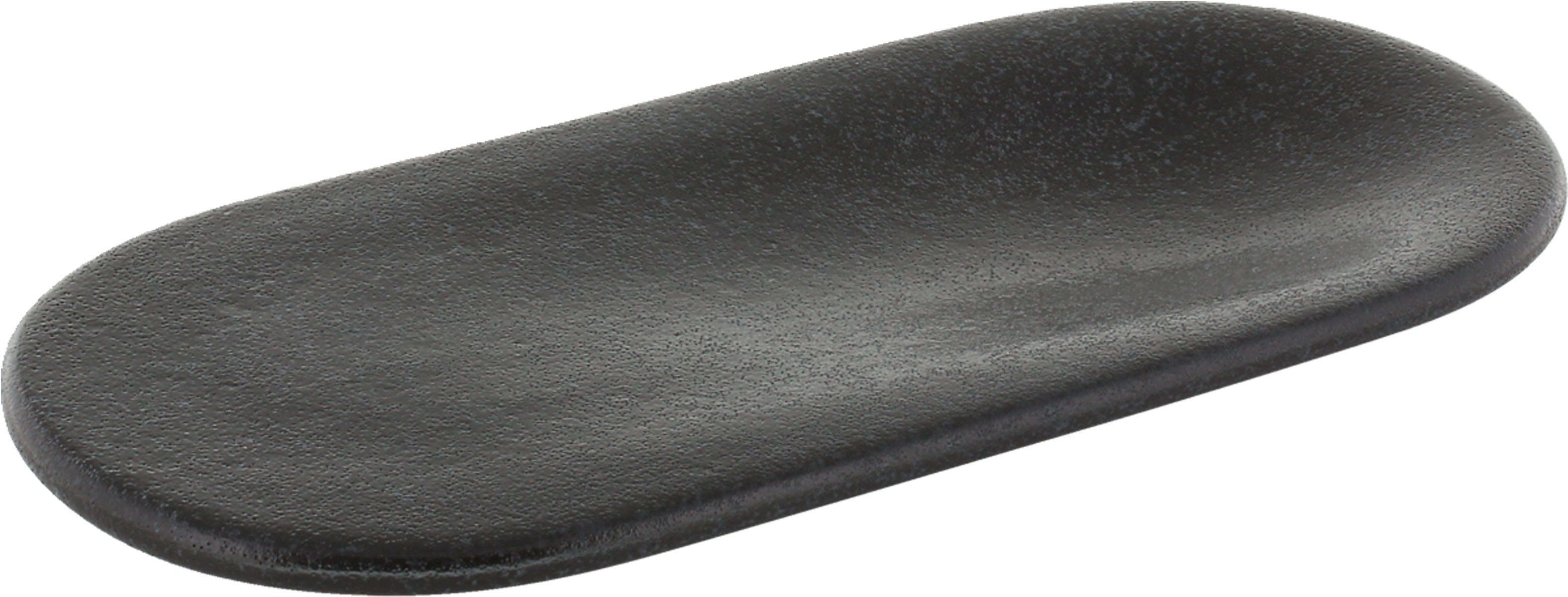 Playground, Steinzeug - BREAD & BITE : Platte m. Mulde, oval, schwarz, 22 x 10 cm