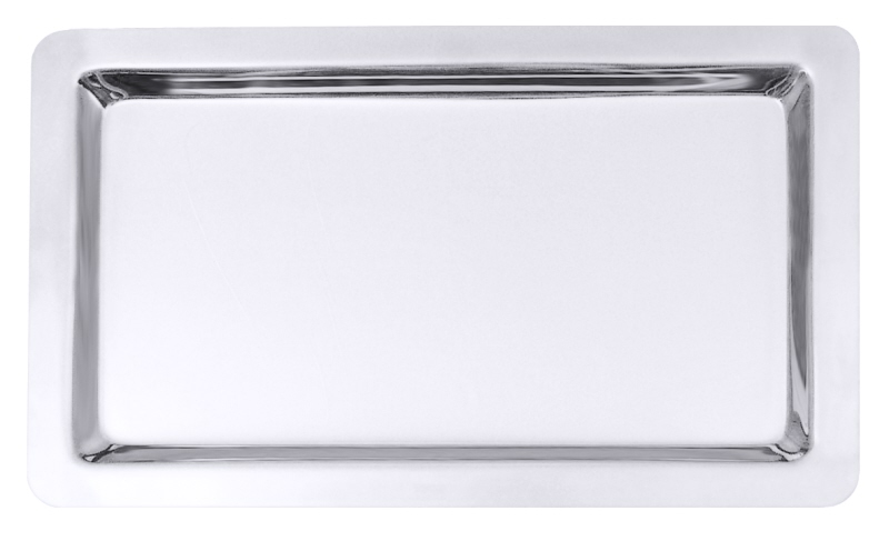 Bankettplatte GN 1/1, rechteckig, glatter Rand, Edelstahl, 53 x 32,5 x 2 cm