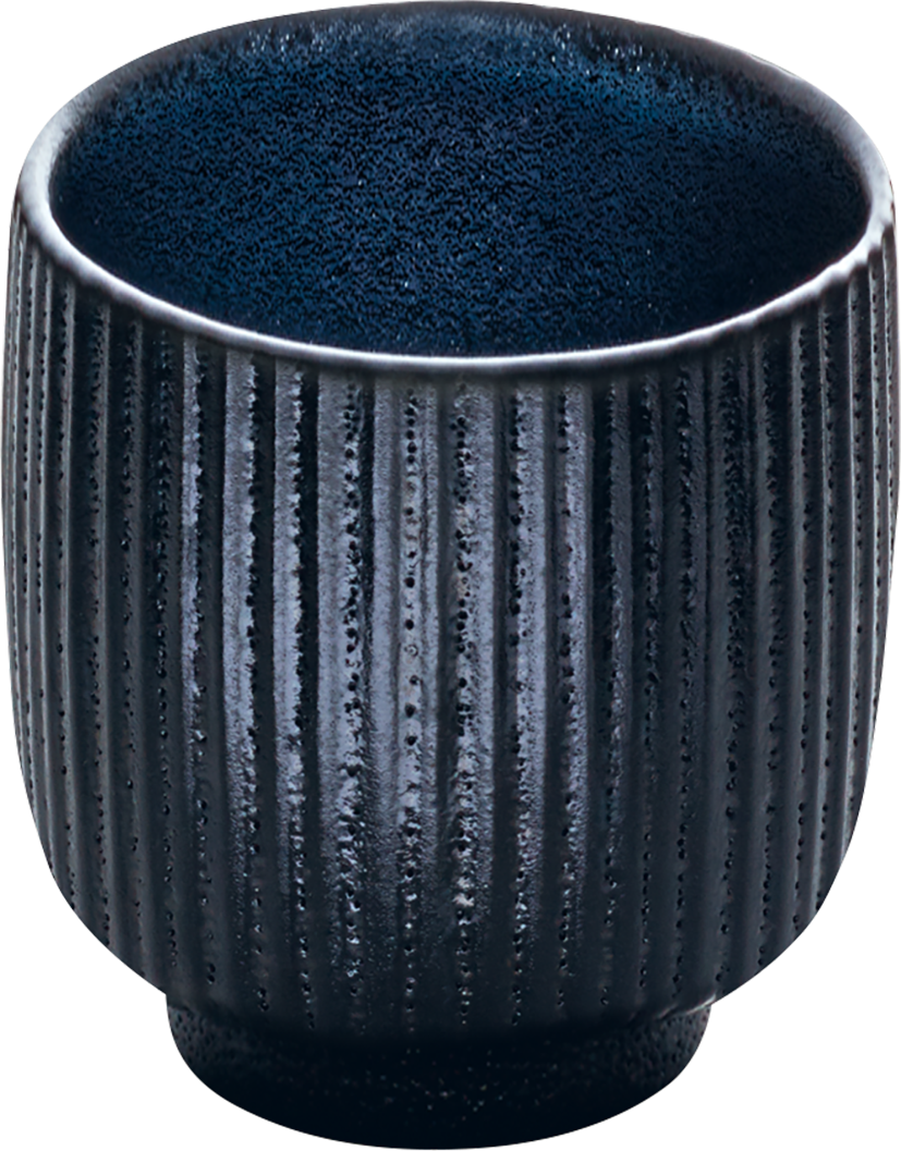 Playground, Steinzeug - NARA Schwarz : Relief- Espresso-Obere o. Henkel 7 x 6,6 cm/ 0,1 ltr.