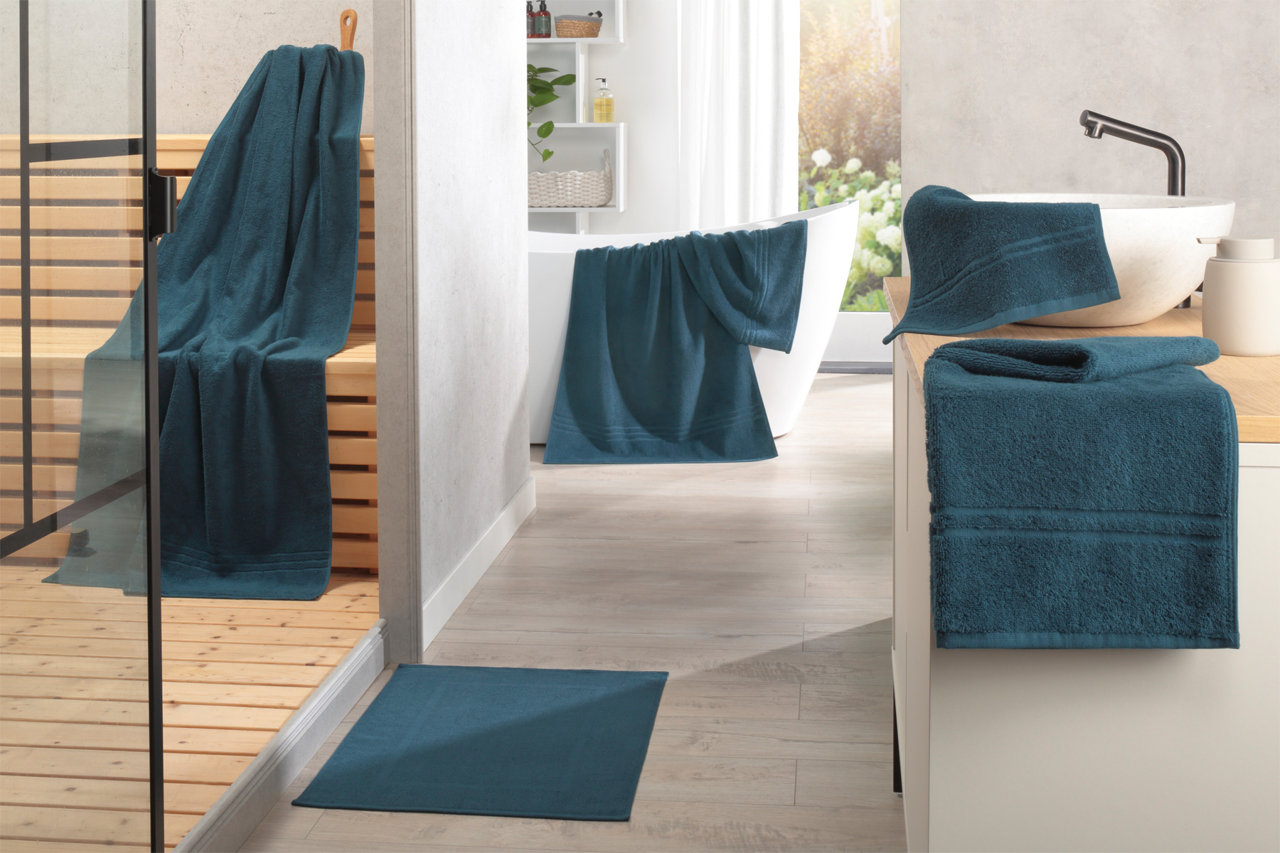 Florenz - Walkfrottier m. HT-Doppelborte, 450 g/ m²