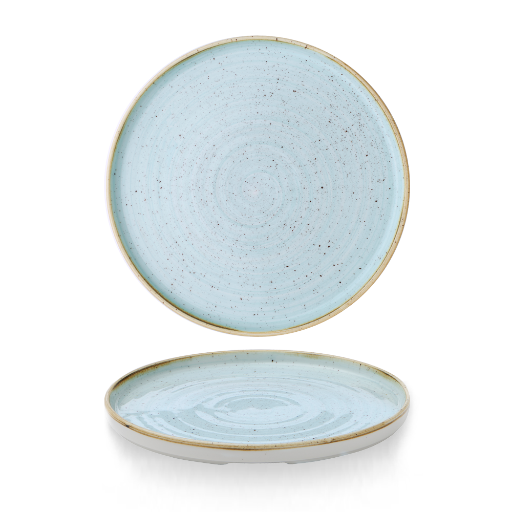 Churchill, Stonecast : Duck Egg Blue - Teller flach m. erhöhten Rand, 26 x 2 cm