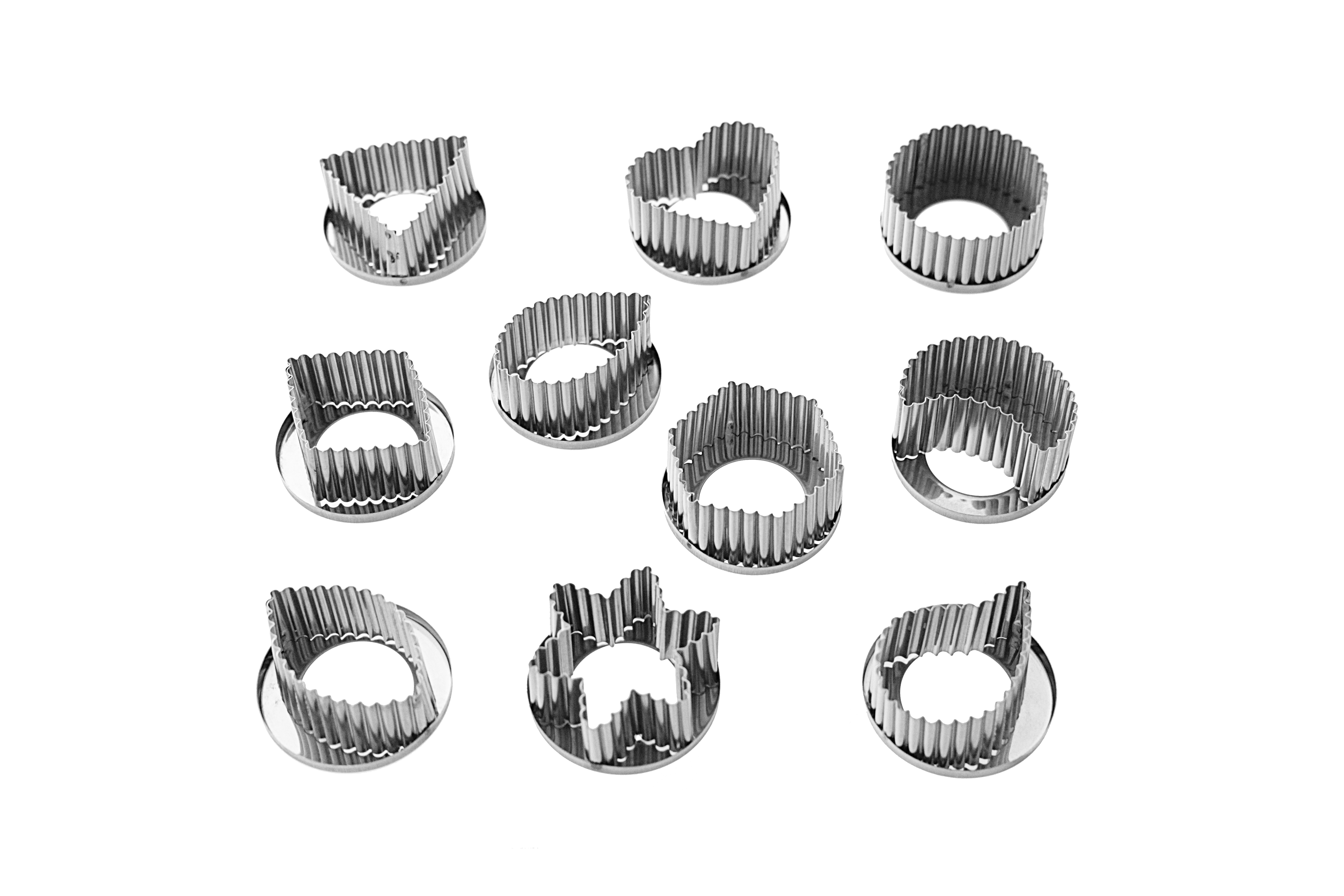 Weihnachtsausstecher 10-teilig, gewellt, D: 50 mm Edelstahl