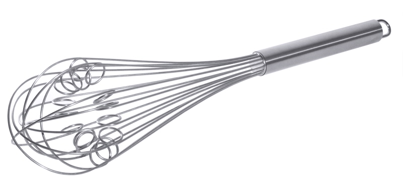 Rührbesen mit Zusatzdrähten, 16 Drähte, Edelstahl, L: 28 cm, D: 2 mm, Stiel: 17 cm