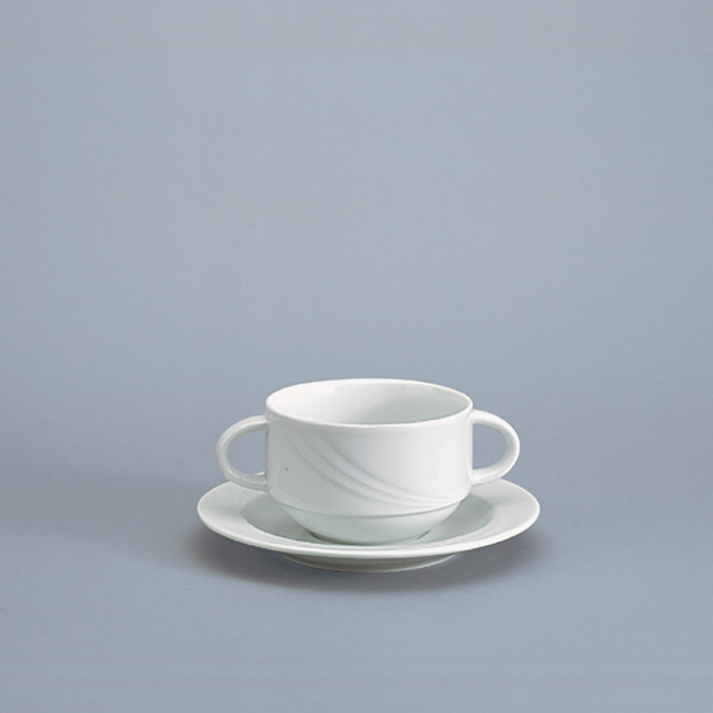 Bauscher, Donna - Suppen-Obertasse m. 2 Hkl., weiss, uni, 0,28 ltr.