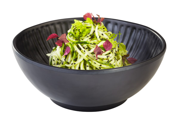 Schale AIKO, D: 20,5 cm, H: 8 cm, 1,2 ltr., Melamin, schwarz, Steinoptik