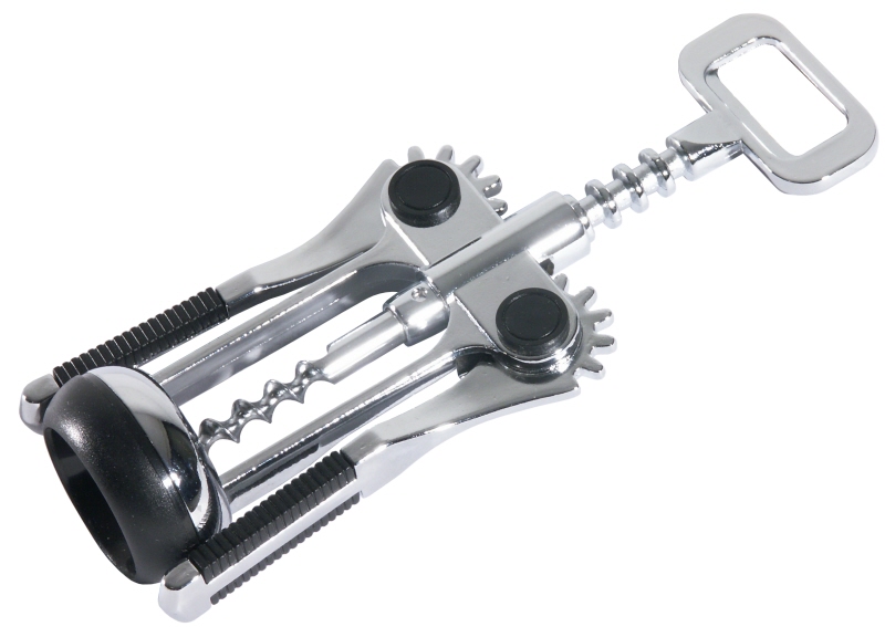 Hebelkorkenzieher, verchromter Messing, L: 19,5 cm