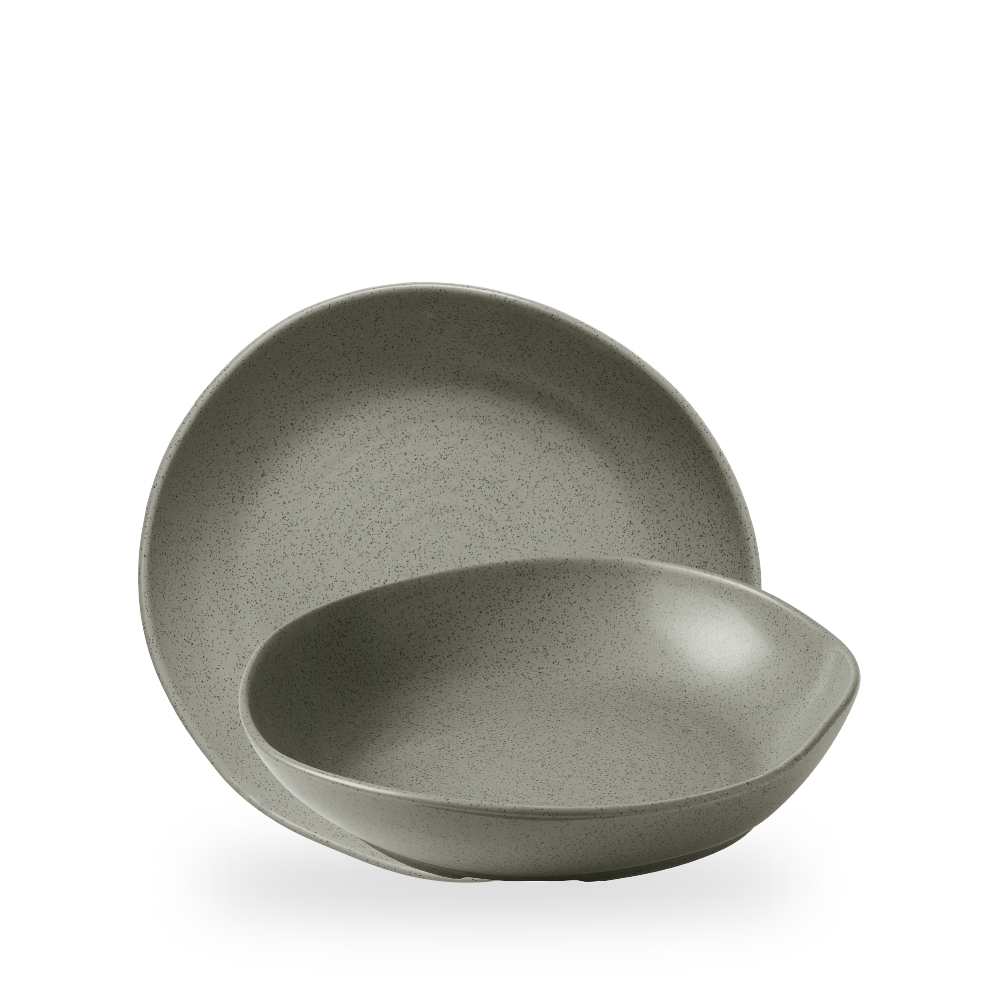 Churchill, Stonecast Natural : Peppercorn Grey - Schale tief Organisch, 25 x 4,5 cm/ 1,16 ltr.