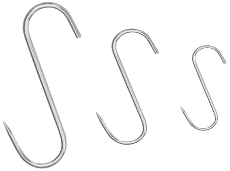 Fleischhaken, Edelstahl, L: 14 cm, Stärke: 6 mm, D: 2,8 cm