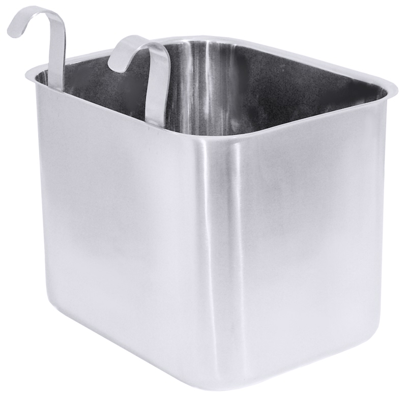 Abfallbehälter, aufhängbar, zwei Haken, Edelstahl, I: 7,5 ltr., 18 x 23 x 18,5 cm