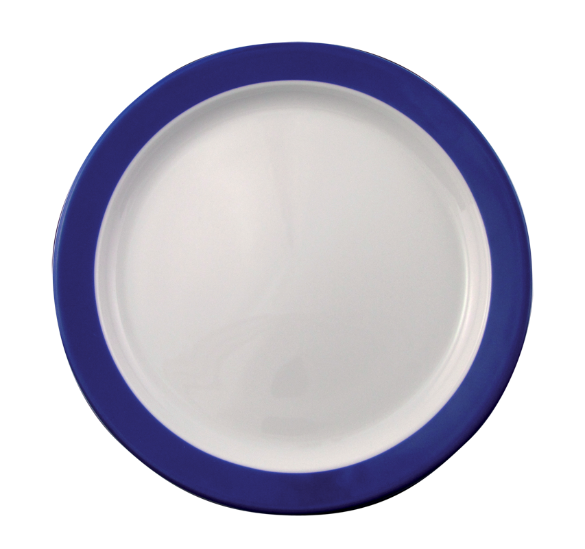 Eschenbach, Color - Speise-Teller, flach Fahne, weiss/ blau, 25,5 cm