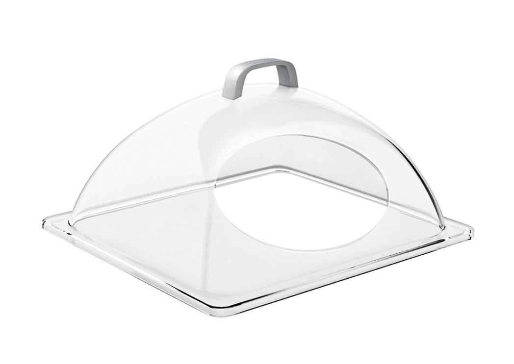 GN Kuppelhaube, 33 x 28 cm, H: 17 cm, Haube aus SAN, passend für GN 1/2