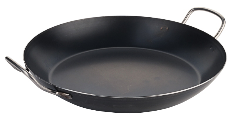 Paella-Eisenpfanne, ungeschwärzt, D: 40 cm, H: 6 cm