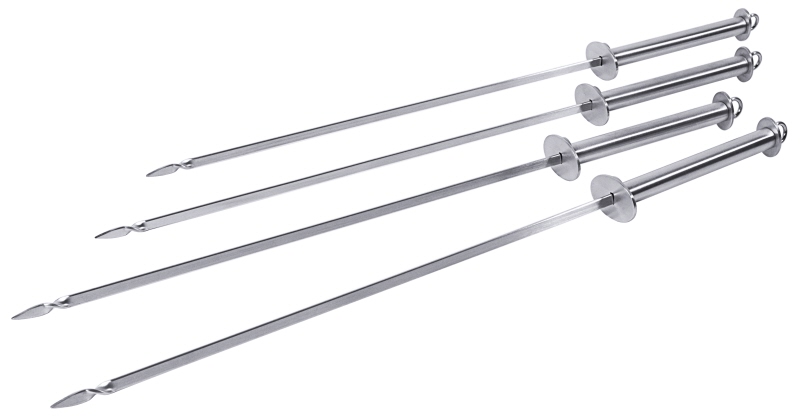 Grillspieße, Edelstahl, L: 45 cm, Klingenlänge: 32 cm