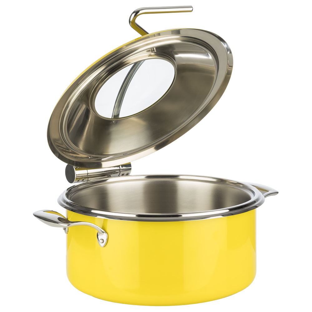 Chafing Dish, 4-tlg. Set, D: 30,5 cm, H: 17,5 cm, 18/8 Edelstahl, Fb. gelb