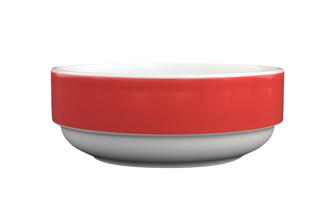 Eschenbach, Color - Dessertschale rund, weiss/ rot, 12 cm