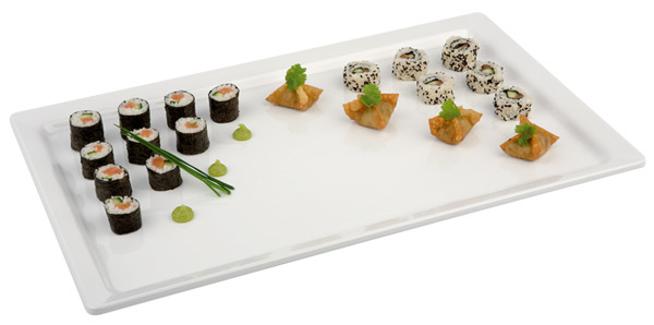 GN 1/1 Tablett PURE 53 x 32,5 cm, H: 3 cm, Melamin, weiss