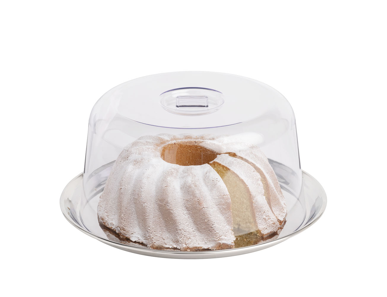 Tablett mit Haube, Edelstahl/ SAN, D: 27 cm, H: 12,5 cm