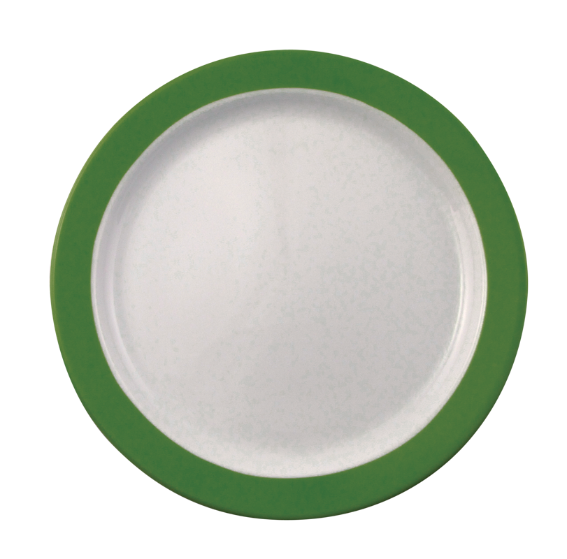 Eschenbach, Color - Speise-Teller, flach Fahne, weiss/ dunkelgrün, 25,5 cm
