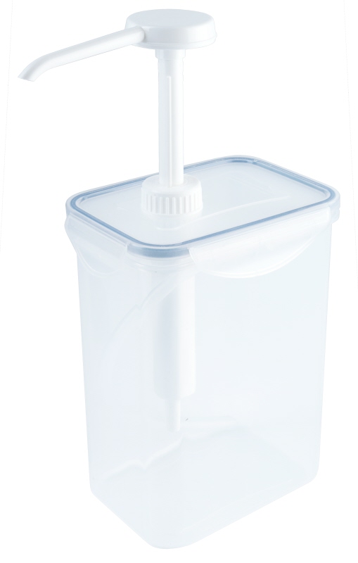 Dispenser eckig, mit 30 ml Pumpe, I: 1,5 ltr., 13 x 9 x 29 cm, PP
