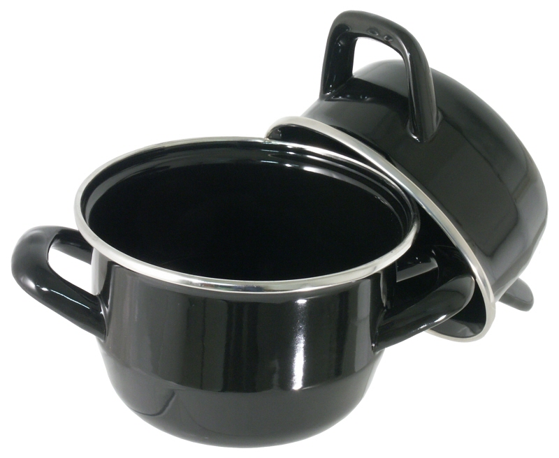 Muscheltopf, emailliert, für 0,3 kg, I: 0,75 ltr., D: 12 cm, H: 14 cm