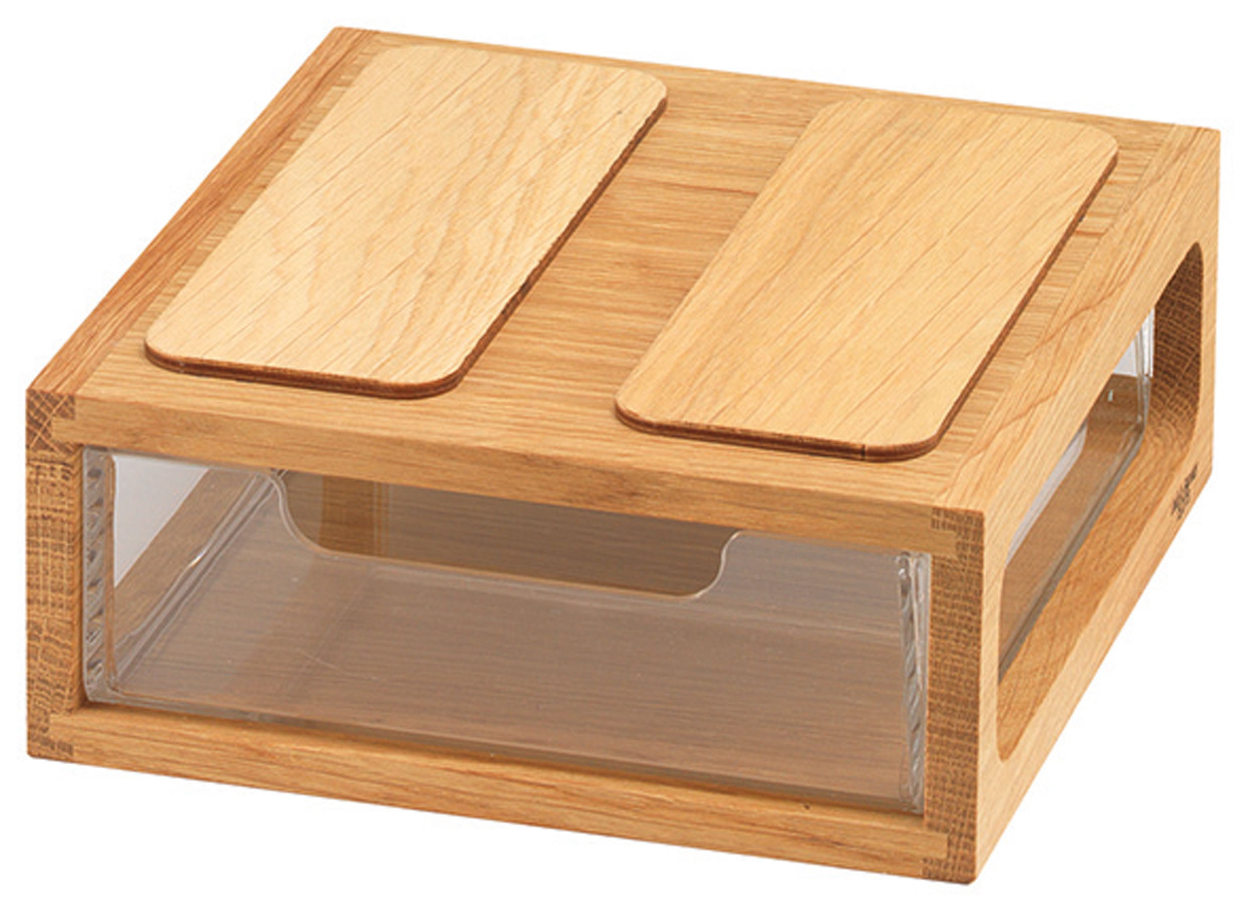 BOX Box f. Gastro-Utensilien, Farbe: Eiche natur, T: 200 mm, B: 185 mm, H: 79 mm