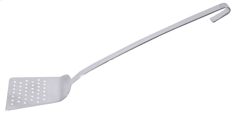 Pfannenschaufel lang, perforiert, Edelstahl, 11 x 11 cm, Stiellänge: 36 cm